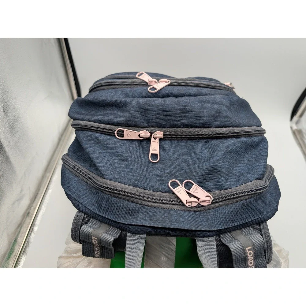 Adidas LoadSpring Backpack Navy Blue Pink Heathered School Travel Bag